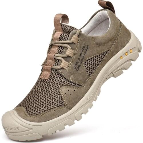 Summer Hiking Shoes Men Breathable Outdoor Trekking Shoes Men Sneakers Mesh Climbing Shoes Man Mountain Shoes Big Size 39-50
