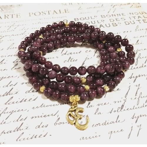 Circles 74 cm Women Bracelets Nature Garnet 5 mm Stone Charm Pendant Necklace Good Quality Gold Charm Pendant Golden Color