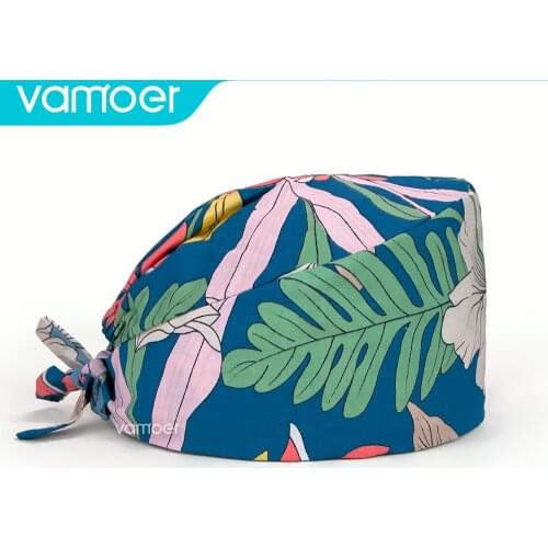 Unisex lab Beauty pharmacy work hat Cotton scrubs caps Elastic Caps Sweatband Adjustable Laboratory Work Hats gorro enfermera