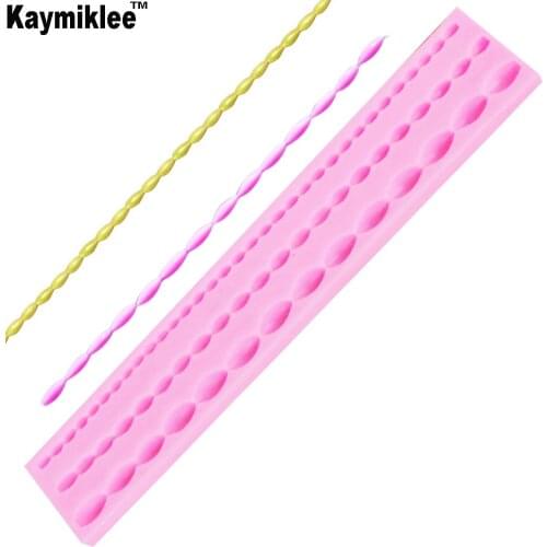 M695 Hot NEW Long Strip Pearls Chain Necklace Fondant Chocolate Silicone Mold Kitchen Accessories DIY Cake Decorating