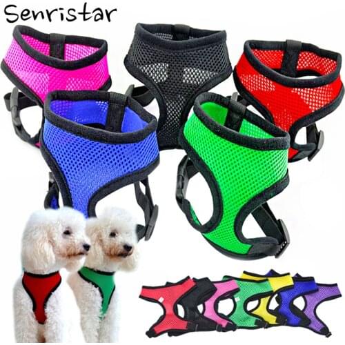 Soft Nylon Mesh Pet Dog Harness For Small Dogs No Pull Breathable Adjustable Cat Puppy Dog Harness Vest Pets Dog Chest Strap
