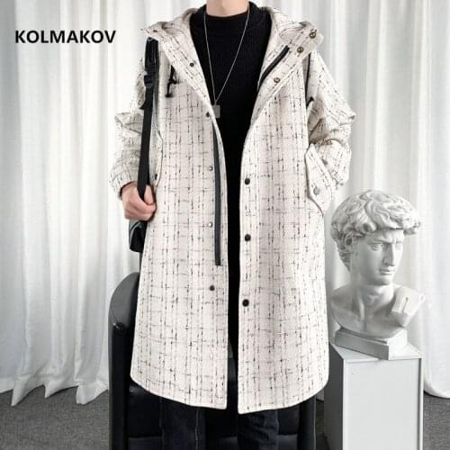 2021 new arrival autumn loose style fashion coat men thicken trench coat men,winter mens casual warm jackets full size M-3XL