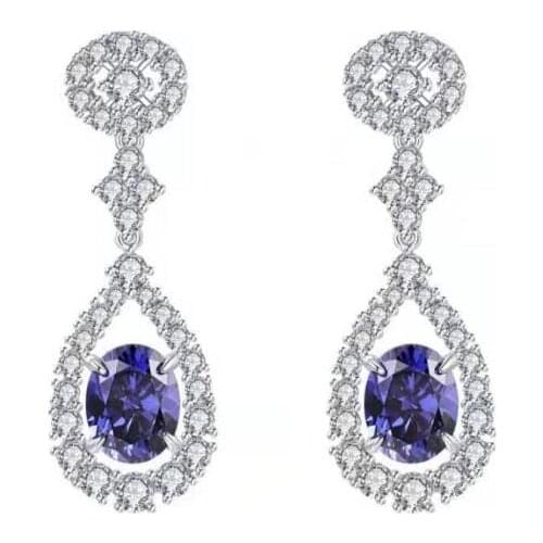 New Fund Rolls Out Contracted To Set Full Crystal Purple And Red Two Color Long Banquet Gift Eardrop