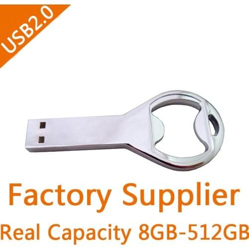 New Creative Bottle Opener Cle USB Flash Drive 1TB 2TB Hot Sale Genuine 8GB-512GB Usb 2.0 Memory Flash Stick Pen Drive 16GB 64GB