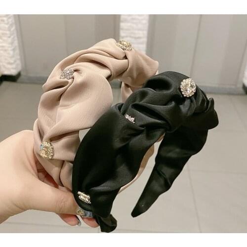 2020 New Fashion Soft Hairband for Adult Wide Side Headband Women Solid Center Knot Hair Accessories for Wholesale Drop Shipping
