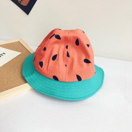 2020 new style watermelon patchwork Bucket Hat Fisherman Hat outdoor travel hat Sun Cap Hats for children boys and girls 82