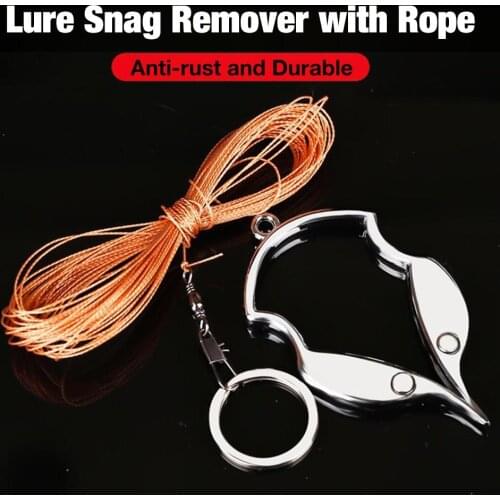 Lure Snag Remover Heavy Duty Fish Hook Remover Zinc Alloy Anti-rust Dehooker Fish Holder With Lanyard Lure Baits Remover
