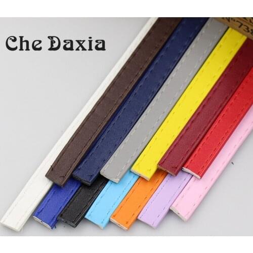 Sold by meter) 10mm*2.2mm Double layer Sewn PU Leather Cord For DIY Handmade Jewelry Bags shoulder strap Accessories