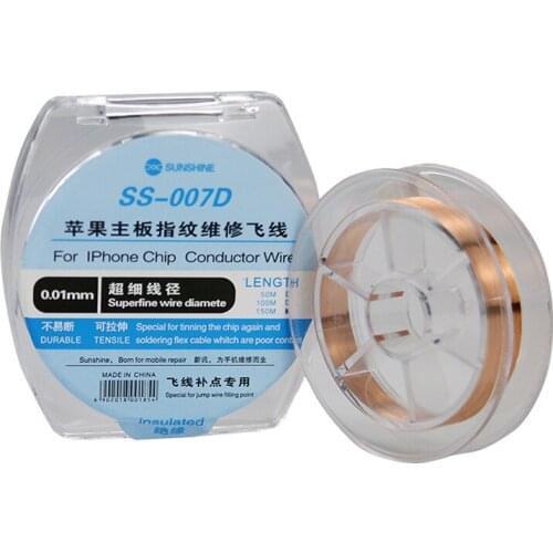 SS-007D 0.01mm 150M pure copper soldering jump fly wire dedicated for iphone mobile repair motherboard fingerprint bridge