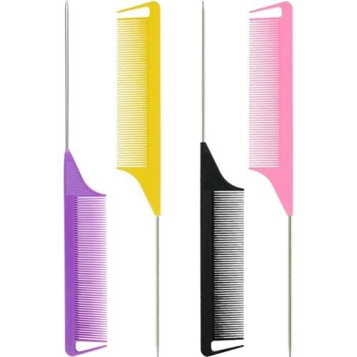 Hair Dye Comb One-way Weave Highlighting Foiling Sectioning Highlight Cutting Dyeing Combs Salon Hairdressing Tool 5 Colors