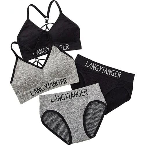 Sports Bra Women Sexy Underwear Bra Push Up Sports Bra Set Sport Top High Impact For Fitness Yoga Running Gym Wear Female Bra