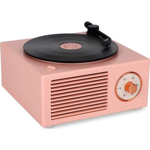 Old Fashioned Classic Style Bluetooth Speaker,Vintage Vinyl Record Player,Stereo Bass Enhancement Loud Volume Wireless Speaker