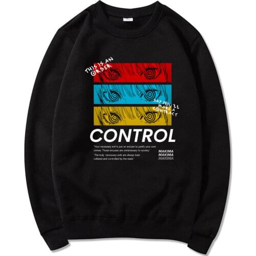 Chainsaw Man Denji Manga Control Makima street hip-hop Harajuku style sweatshirt mens Anime printing loose casual pullover men