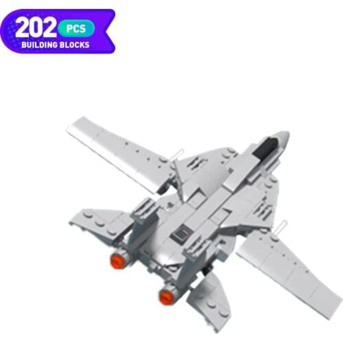 MOC Military Equipment F14 Mini Fighter Aircraft Drone Building Block Model Movie Series Pilot High-tech Brick Educational Toys
