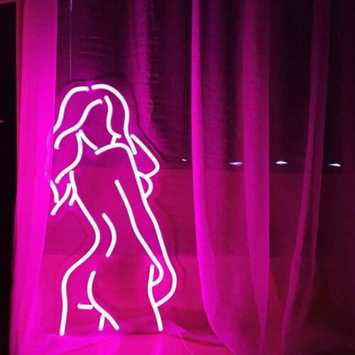 Custom Waterproof Flex Neon Sign Sexy Lady Visual Art Bar Pub Club Acrylic Wall Hanging Flexible Sign decoration