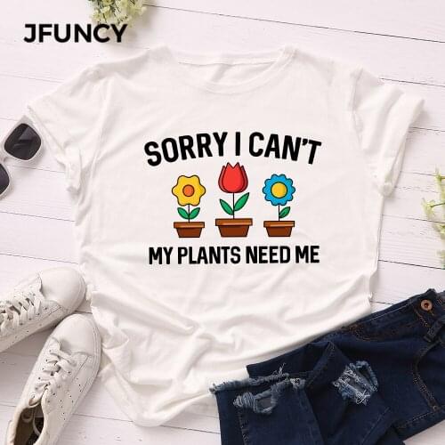 JFUNCY Plus Size Summer T-shirts Women 100% Cotton T Shirt Printed Woman Tshirt Short Sleeve Loose Tops Female Tee Shirt