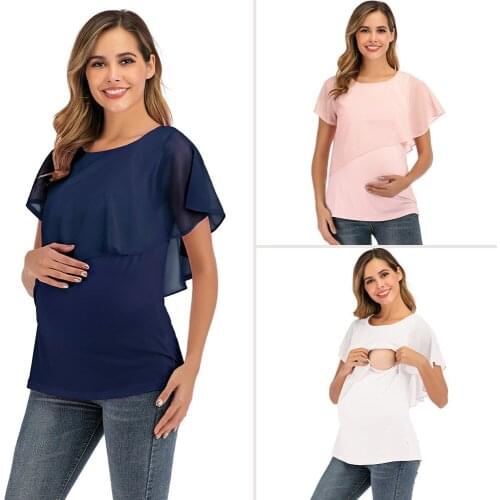 Women Sexy Tops Popular 2021 New Summer Cotton Stitching Nursing Wear Short-Sleeved Womens T-shirt Harajuku Clothing Women