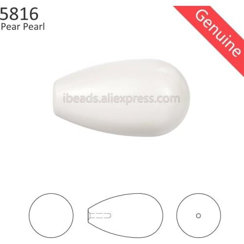 1 piece) 100% Original Crystal from Swarovski 5816 Crystal drop Pearls half hole Austria loose beads for DIY jewelry making