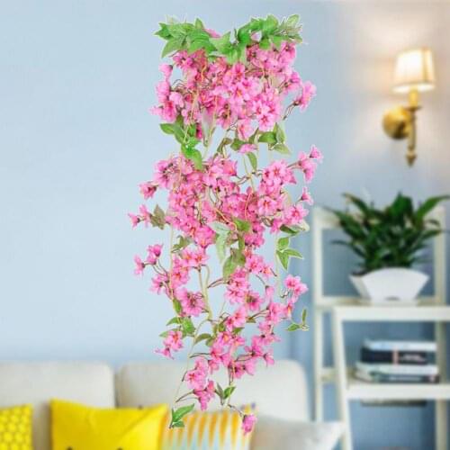 1Pcs Simulation Flower Vivid Home Portable Wall Hanging Basket Artificial Winter Jasmine for Garden DIY Party Home Decoration