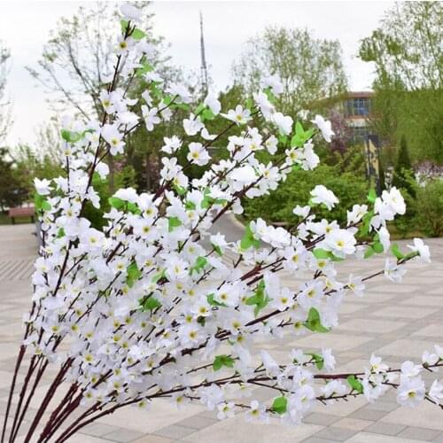 12Pcs/lot Artificial Branches Of Peach Cherry Blossom Silk Flowers Home Wedding Decoration Flower New Arrival
