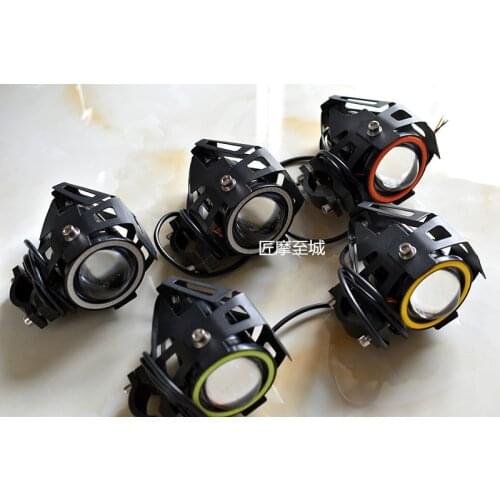 125W U7 Store Motorcycle Angel Eyes Headlight DRL spotlights auxiliary bright LED bicycle lamp accessories car work Fog light