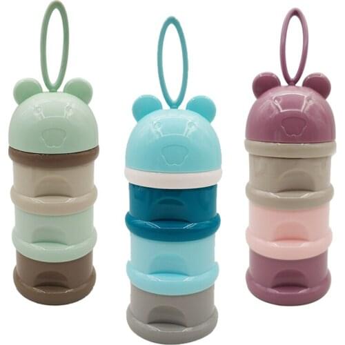 3 layer Frog Style Portable Baby Food Storage Box Essential Cereal Cartoon Milk Powder Boxes Toddle Kids Formula Milk Container