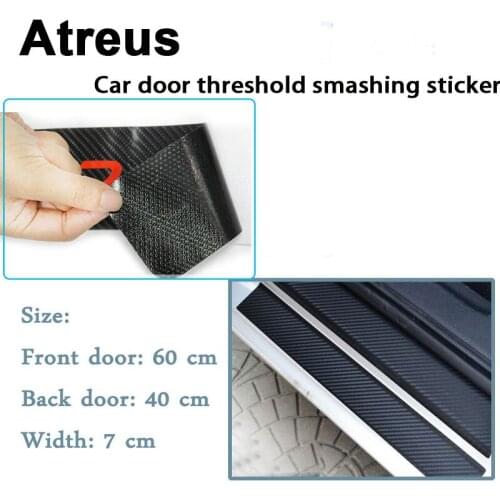 Atreus 3D 5D Car Door Threshold Crash Strip Carbon Fiber Sticker For Lexus Honda Civic Opel astra h j G Kia Rio Ceed Volvo Lada