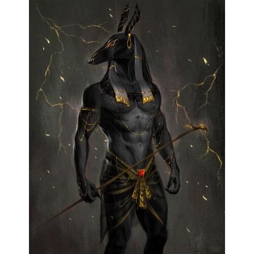5D DIY diamond painting monster Egypt Anubis Full Drill Embroidery Cross Stitch Mosaic Craft Kits Home Decor Christmas Gift