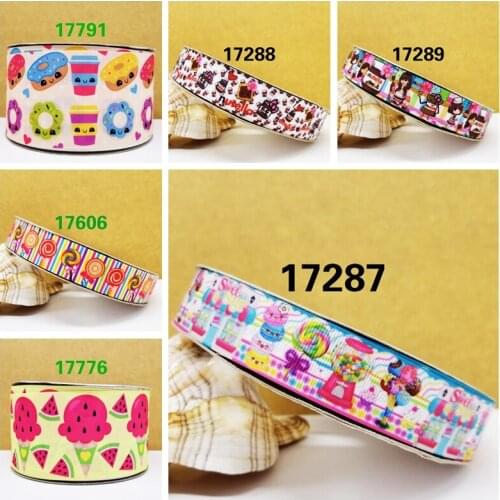 Free shipping 50 yard cartoon printed grosgrain ribbon 17290