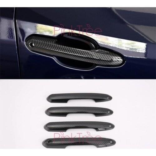For Toyota RAV4 2019 XA50 Carbon Fiber Color Door Handle Cover Car Tuning Accessory Styling
