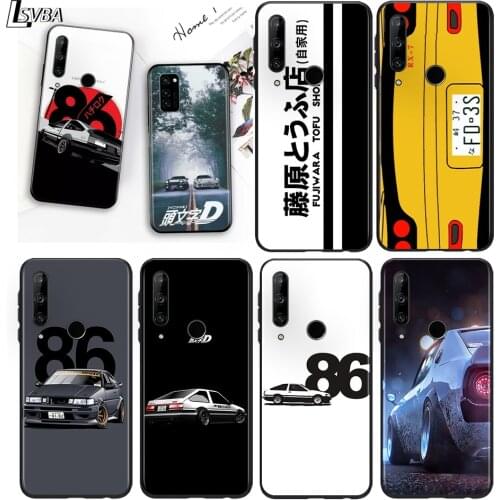 Initial D AE86 Silicone Cover For Honor 8S 8C 8X MAX 8 A 7S 7A 7C Play 3E Prime Pro 2020 2019 Black Soft Phone Case