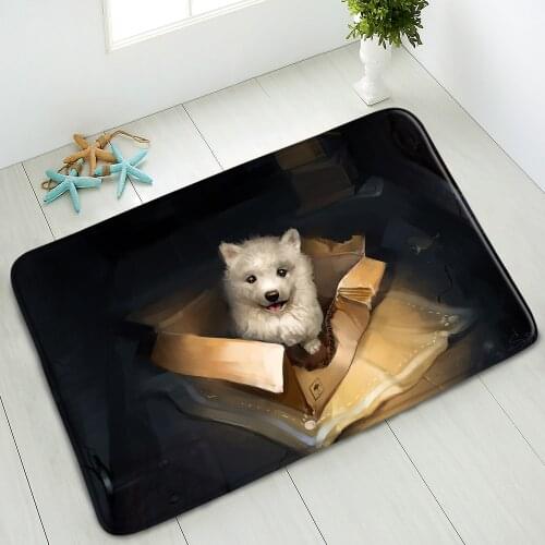 Cute Cat Dog Animal Bathroom Floor Mat Carpet Kitchen Living Room Bedroom Door Pad Shower Room Non-Slip Mats Home Decor Washable