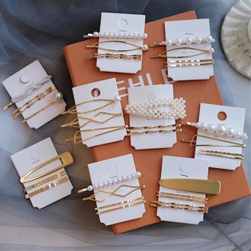 3pcs/set Fashion Korean Sweet Headwear For Women Girl Handmade Pearl Hair Clip Pins Jewelry Accessories