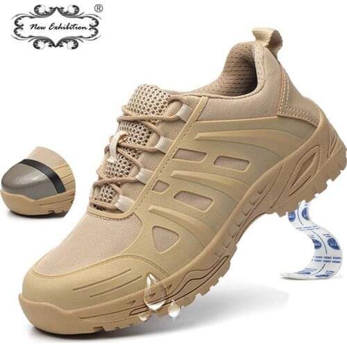 New exhibition Mens work Safety Shoes Outdoor High Quality Brand Steel Toe Stee Anti-smashing Anti-slip WATERPROOF work boots