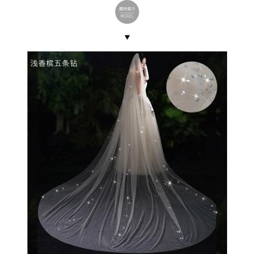 Soft Tulle Pear Veils Wedding Bridal Cathedral Veil 3M long For Wedding Dress Veil