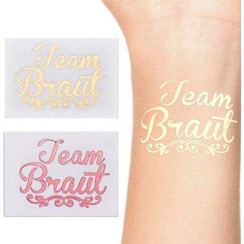 20pcs Set Waterproof Bridesmaid Team Temporary Tattoo Bachelorette Party Sticker Decoration Marriage Bride To Be Party Supplies
