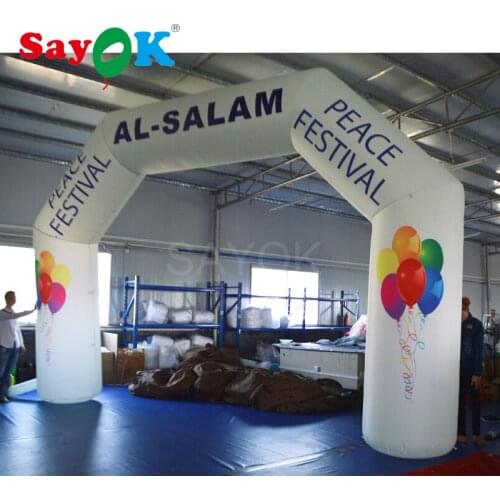 Sayok 6x4m High Inflatable Arch Door Customized Brand Logo Inflatable Archway Finish Line for Events Advertising Promotion