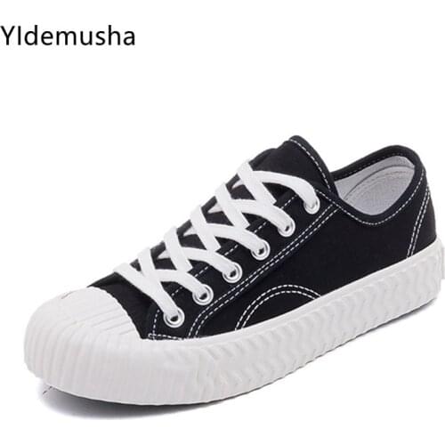 2021 New Spring High-Upper Womens Casual Shoes Womens Sports Shoes Womens Sneakers Autumn Lace-Up Womens Canvas Flat Shoes