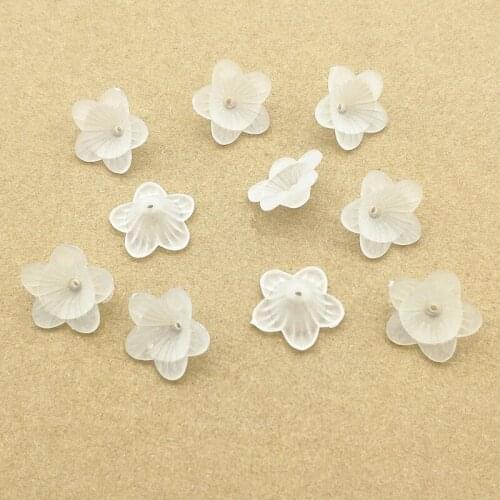 New Arrival! 1000pcs Clear Flower Frosted Beads For Handmade Jewelry Necklace/Earrings DIY Parts,Jewelry Findings&Components