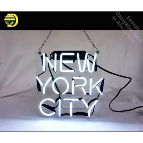 New Yor City Neon Sign Decorate window Home GLASS Tube Handcraft Shop Display WALL SignS personalized clear board neon lamp