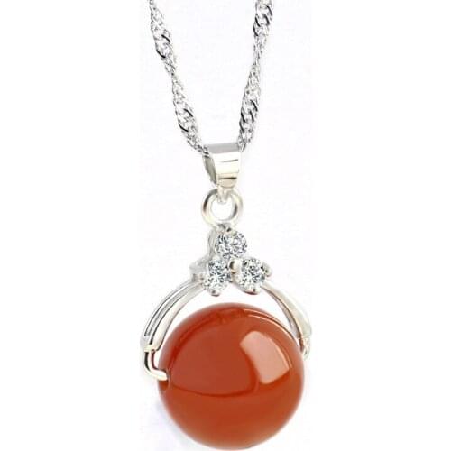 Wholesale New Fashion Simple Natural Red Agate Pink Crystal Beads Stone Clavicle Chain Necklace