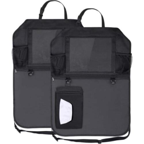 Car Seat Back Organizer Oxford Stowing Tidying Pouch Tissue Bag Car-styling Anti-Child-Kick Pad Automobiles Interior Accessories