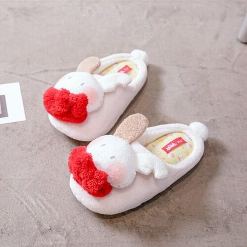 Autumn and Winter Lovely Red Bow Tie Little Rabbit Anti Slip Home Indoor Womens Slippers
