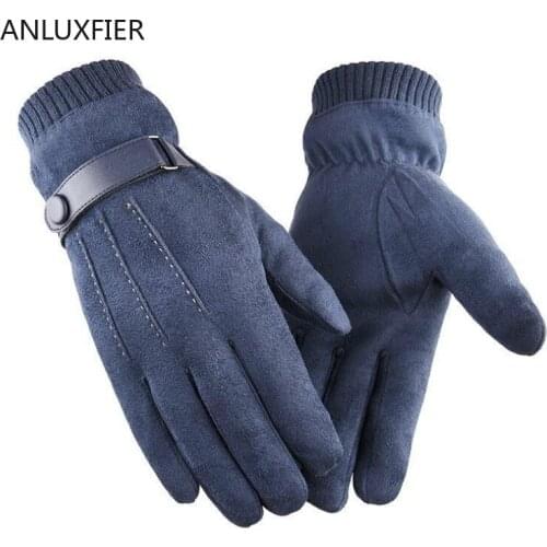 H9906 Men Gloves Winter Warm Thick Thermal Touch Screen Mittens High Quality Fashion Outdoor Riding Driving Simple Hand Muff