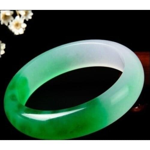 Genuine Natural White Green Jade Bangle Bracelet Charm Jewellery Fashion Accessories Hand-Carved Amulet Gifts for Women Her Men