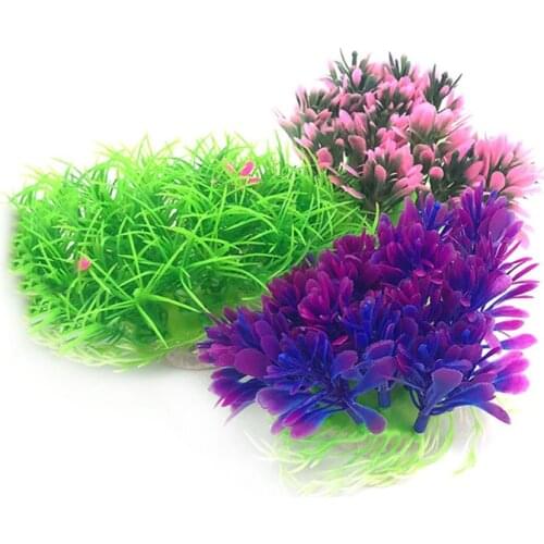 Purple Artificial Plastic Plant Underwater Water Grass Fish Tank Aquarium Ornament Decoration Flower Grass Lawn 6cmx13cm