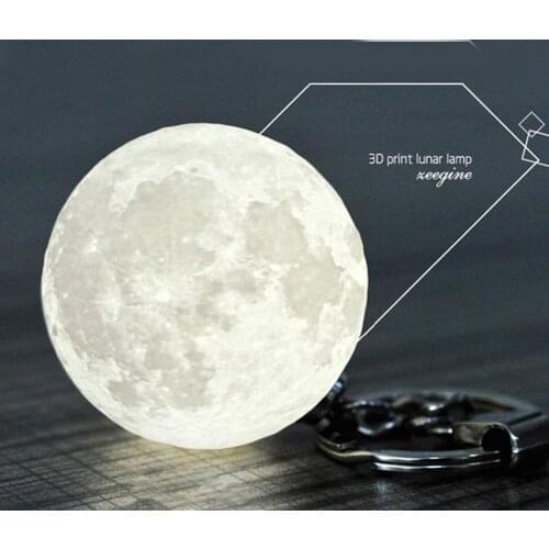 Portable 3D Print Moon Light Keychain Decoration Night Lamp Creative Gifts Decor Night Light Backpack Keychain Pendant Dropshipp