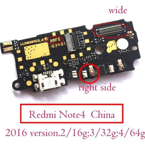 Real Original HMFS For Xiaomi RedMi Note 4 MTK helio X20 version Micro USB Charging Charger Board flex cable