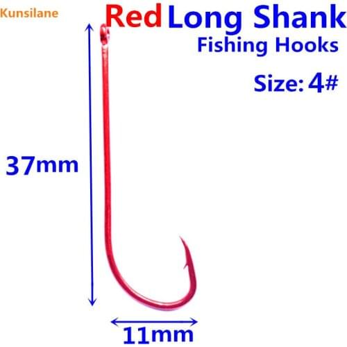 100pcs 4# High Carbon Steel Long Shank Baitholder Fishing Hooks 92611 Chemically Sharpened -01 offset fishhooks