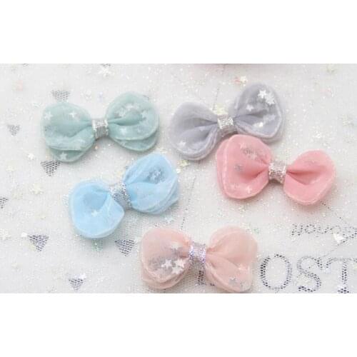 Dog Grooming hairpin baby Hair Accessories Net yarn chiffon bow Hair Clip